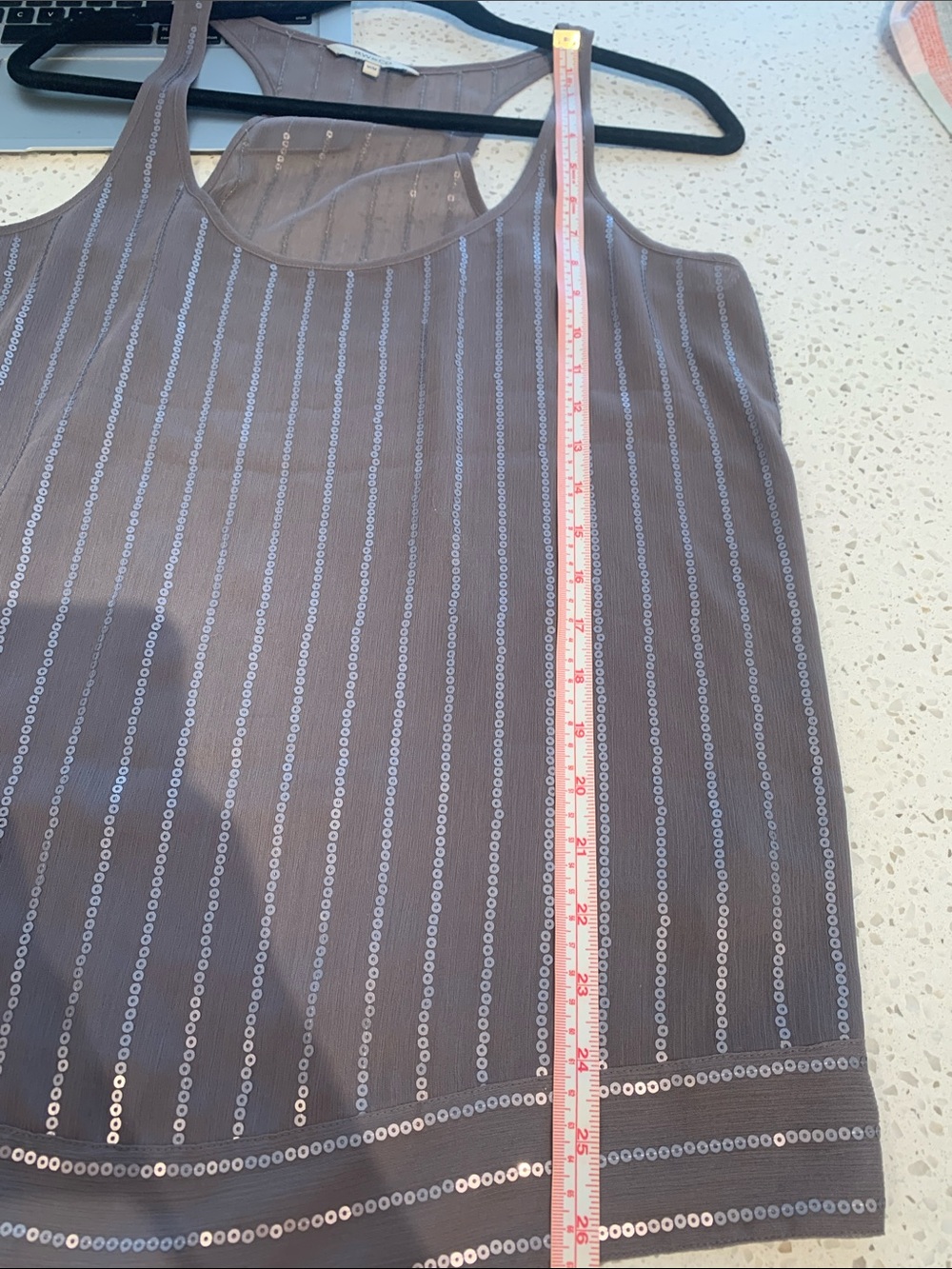 RW&CO Gray Sheer Striped Racerback Tank - Picture 8 of 8